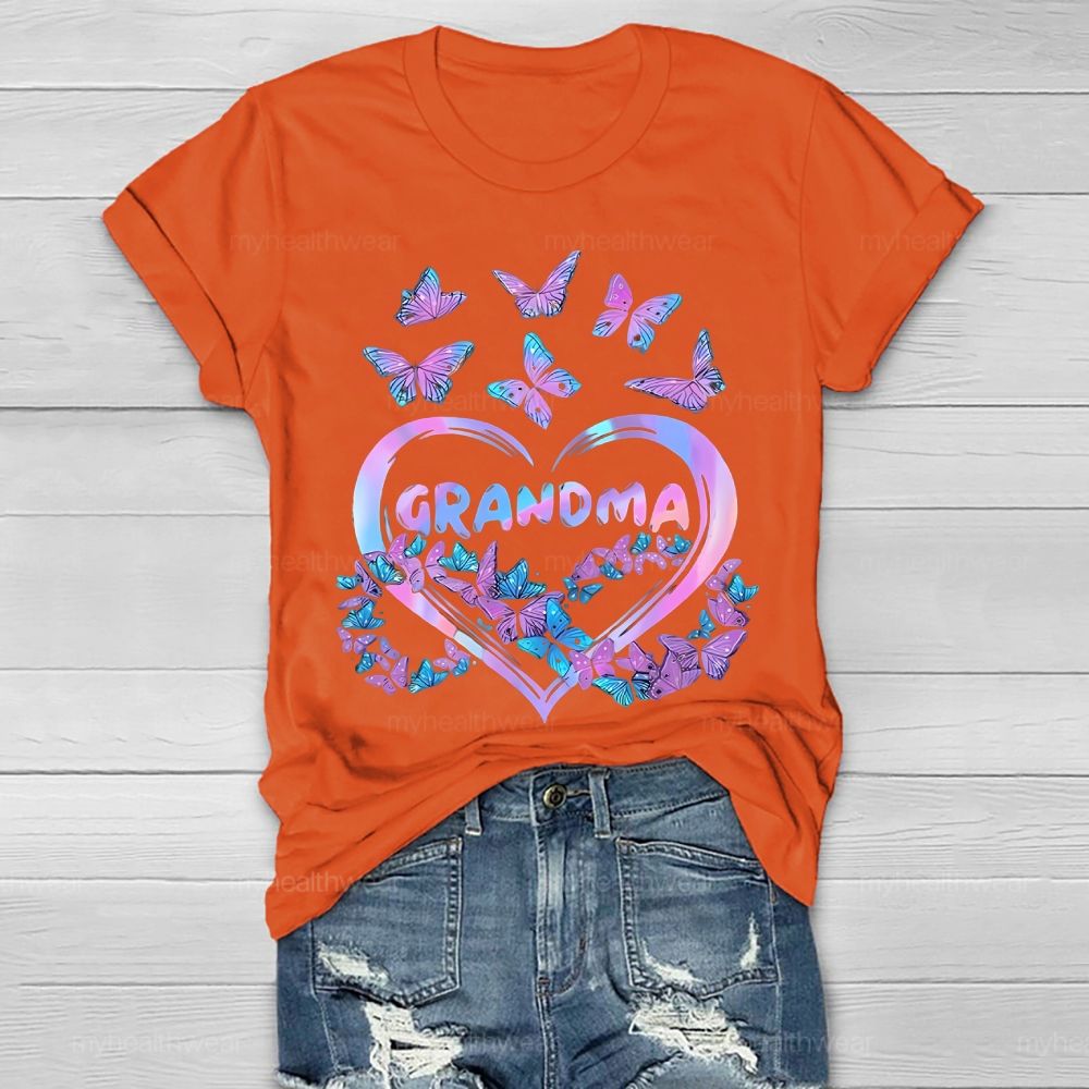 Grandma Love  Butterfly  Suicide Prevention Awareness Healthwear T-shirt