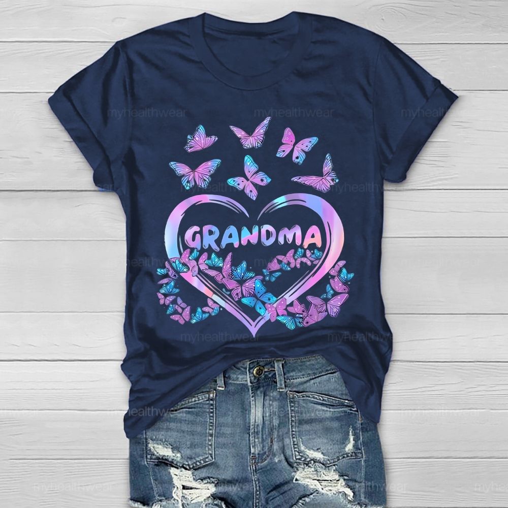 Grandma Love  Butterfly  Suicide Prevention Awareness Healthwear T-shirt
