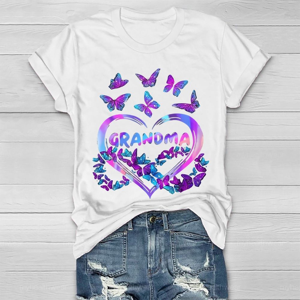 Grandma Love  Butterfly  Suicide Prevention Awareness Healthwear T-shirt