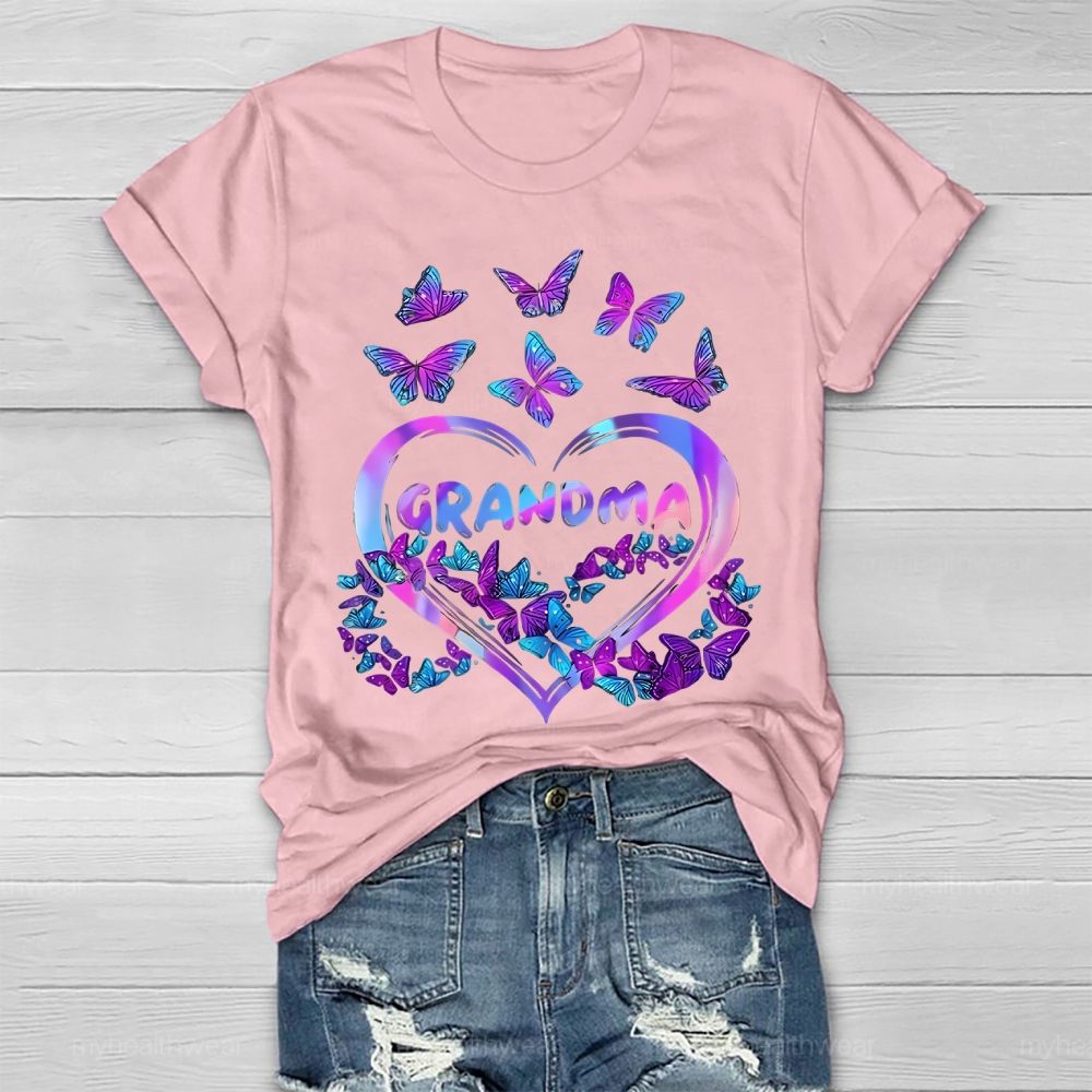 Grandma Love  Butterfly  Suicide Prevention Awareness Healthwear T-shirt