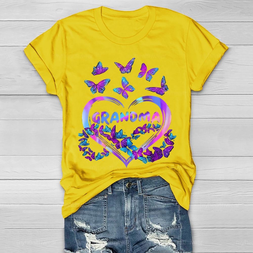 Grandma Love  Butterfly  Suicide Prevention Awareness Healthwear T-shirt