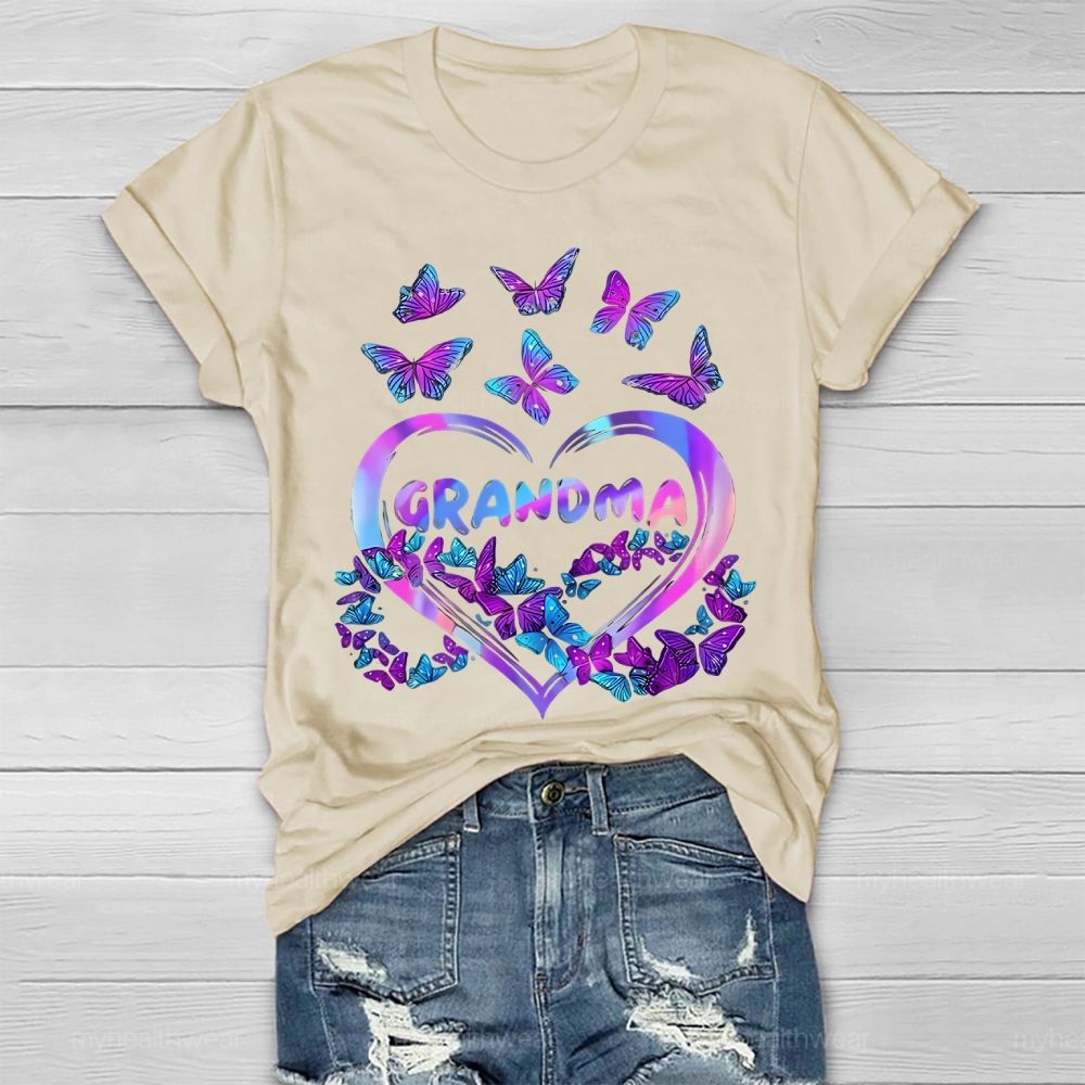Grandma Love  Butterfly  Suicide Prevention Awareness Healthwear T-shirt