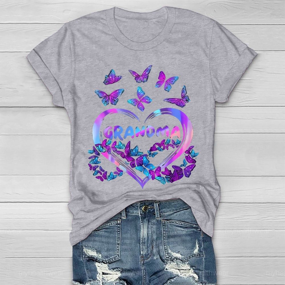 Grandma Love  Butterfly  Suicide Prevention Awareness Healthwear T-shirt