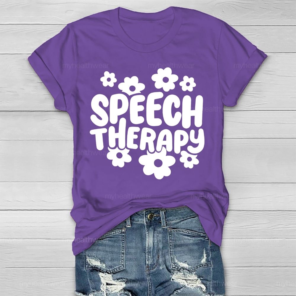 Speech Therapy Flowers  Healthwear T-shirt