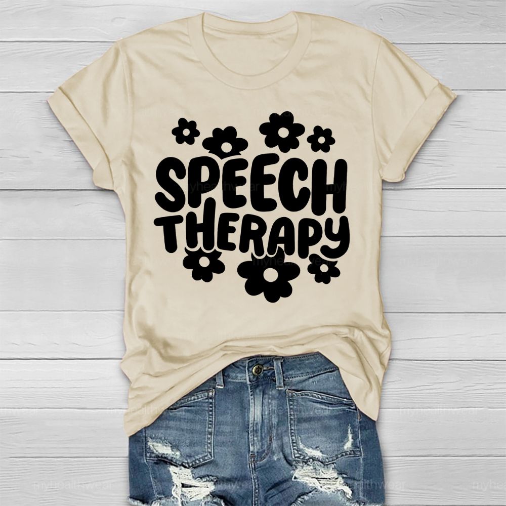 Speech Therapy Flowers  Healthwear T-shirt