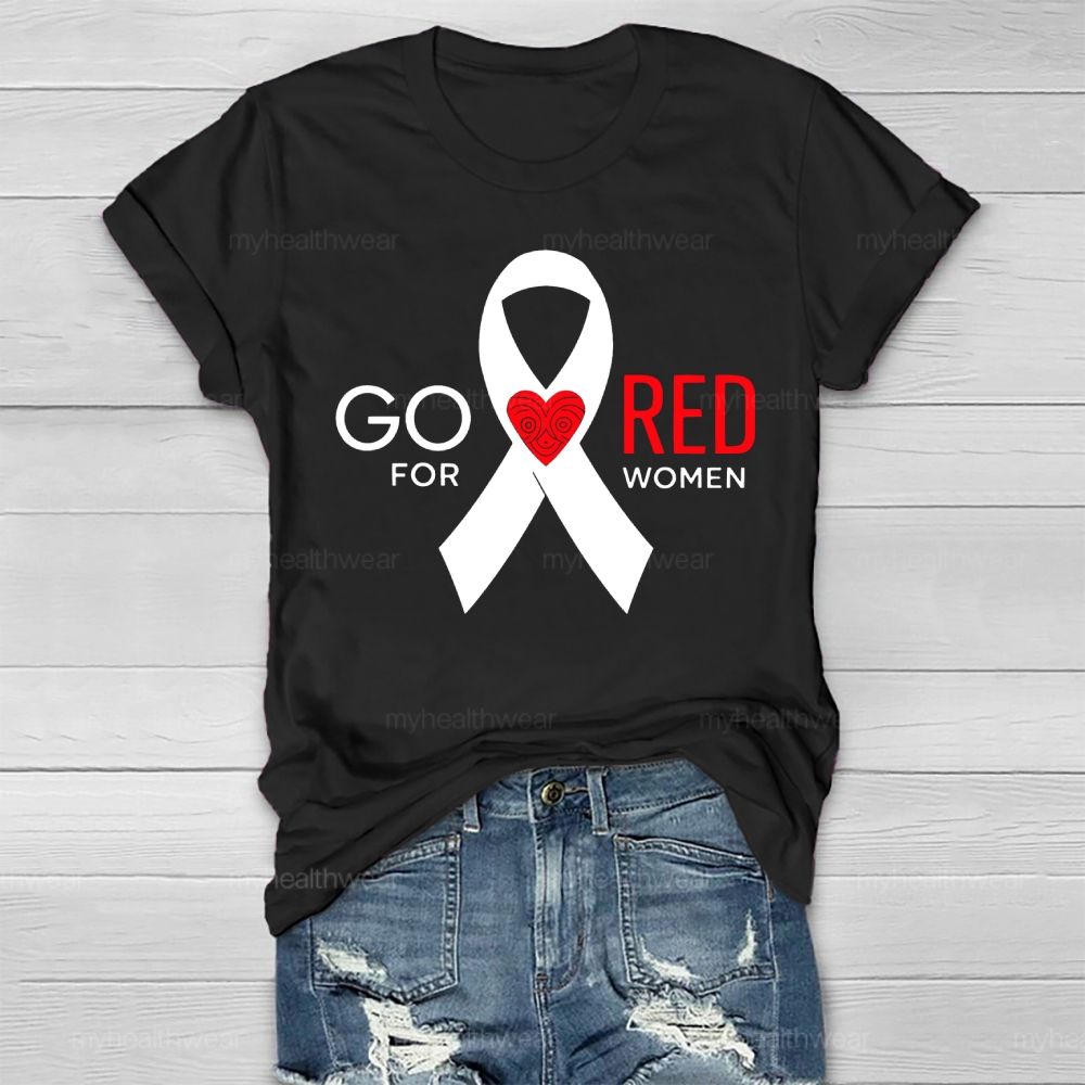 Go Red For Women Heart Ribbon Healthwear T-shirt
