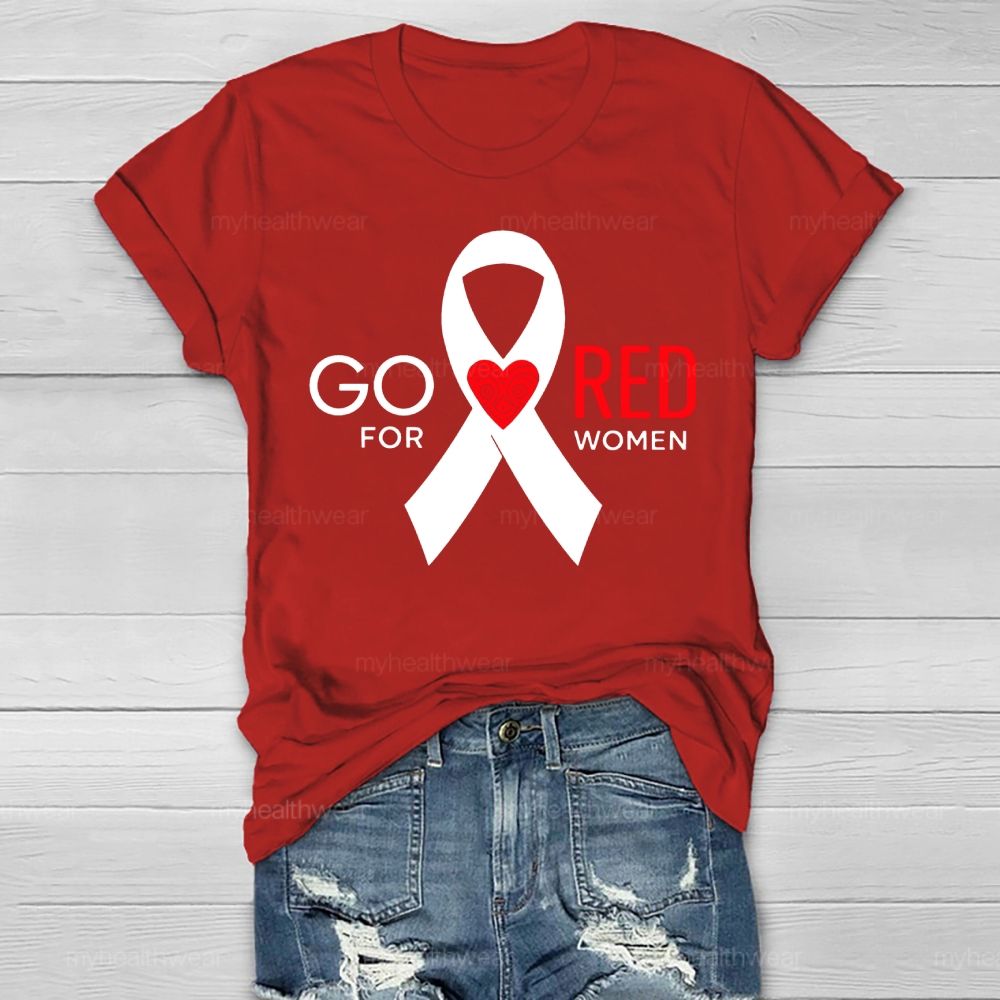 Go Red For Women Heart Ribbon Healthwear T-shirt