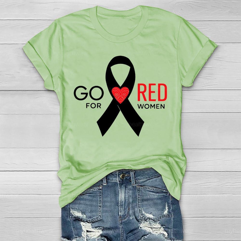 Go Red For Women Heart Ribbon Healthwear T-shirt