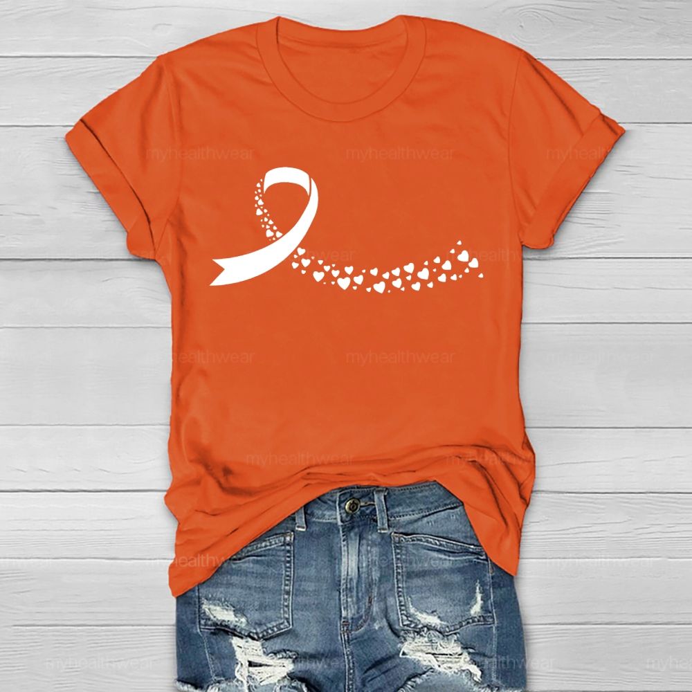 Red Heart Ribbon Graphic  Healthwear T-shirt