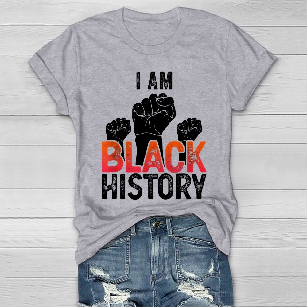 I Am Black History Fist Healthwear T-shirt