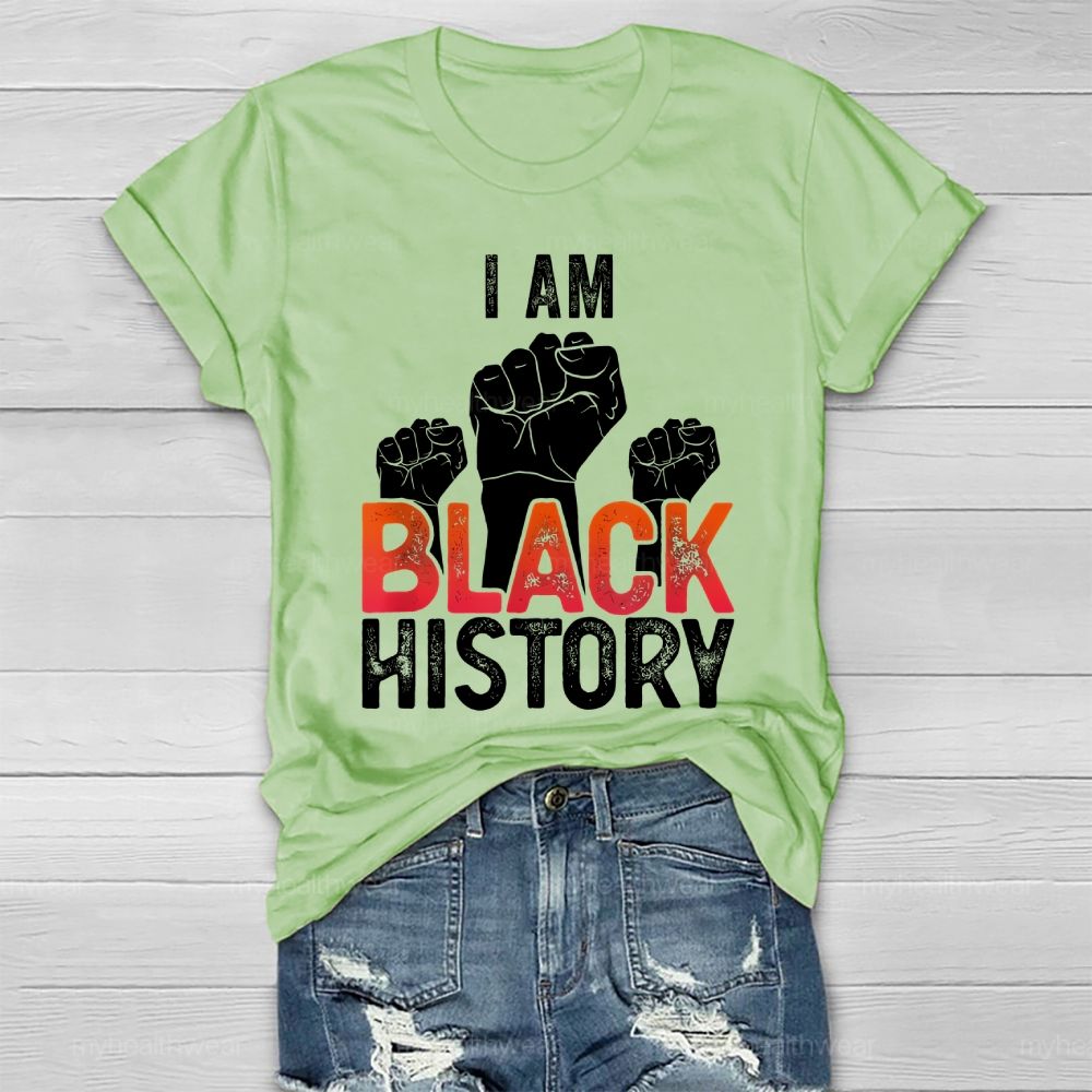 I Am Black History Fist Healthwear T-shirt
