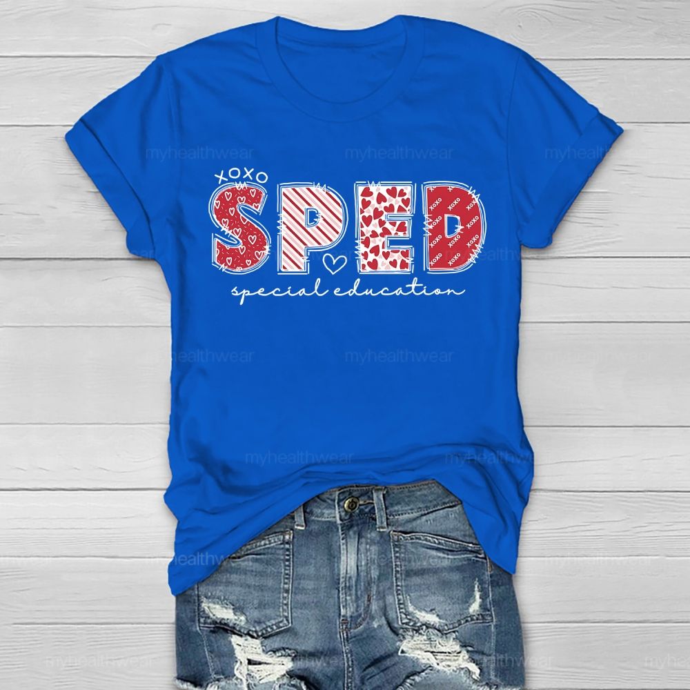 SPED Special Education Valentine's Day Letters  Healthwear T-shirt