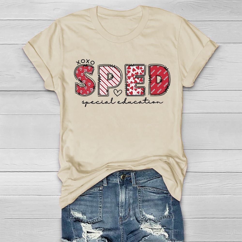 SPED Special Education Valentine's Day Letters  Healthwear T-shirt
