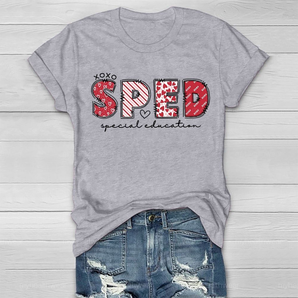 SPED Special Education Valentine's Day Letters  Healthwear T-shirt