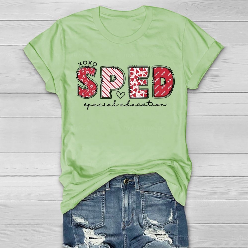 SPED Special Education Valentine's Day Letters  Healthwear T-shirt