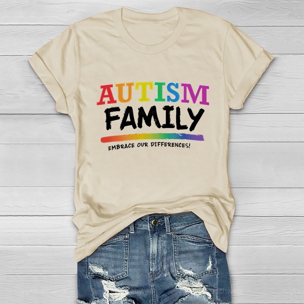 Autism Family Embrace Our Differences  Healthwear T-shirt