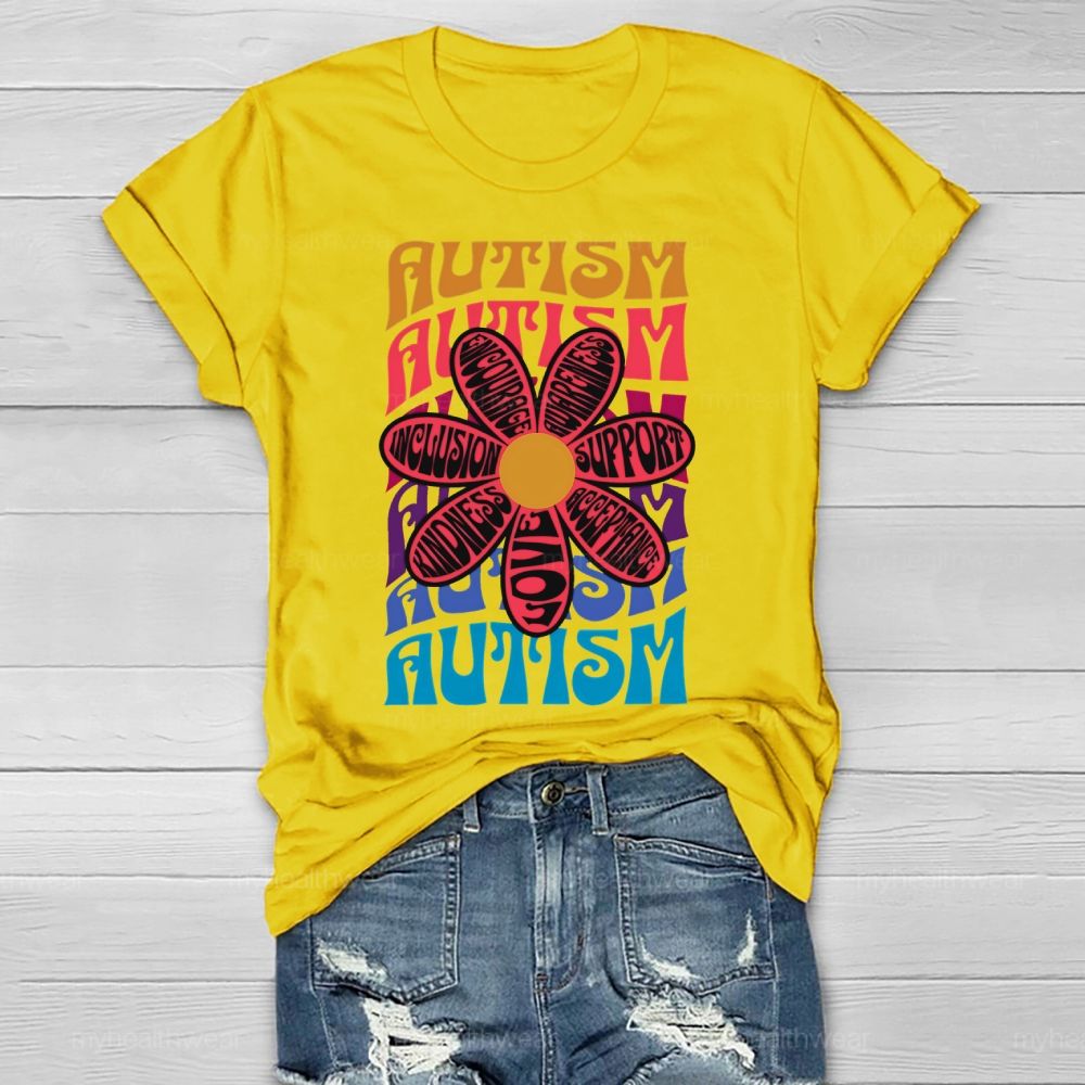 Autism Kindness Love Flowers  Healthwear T-shirt