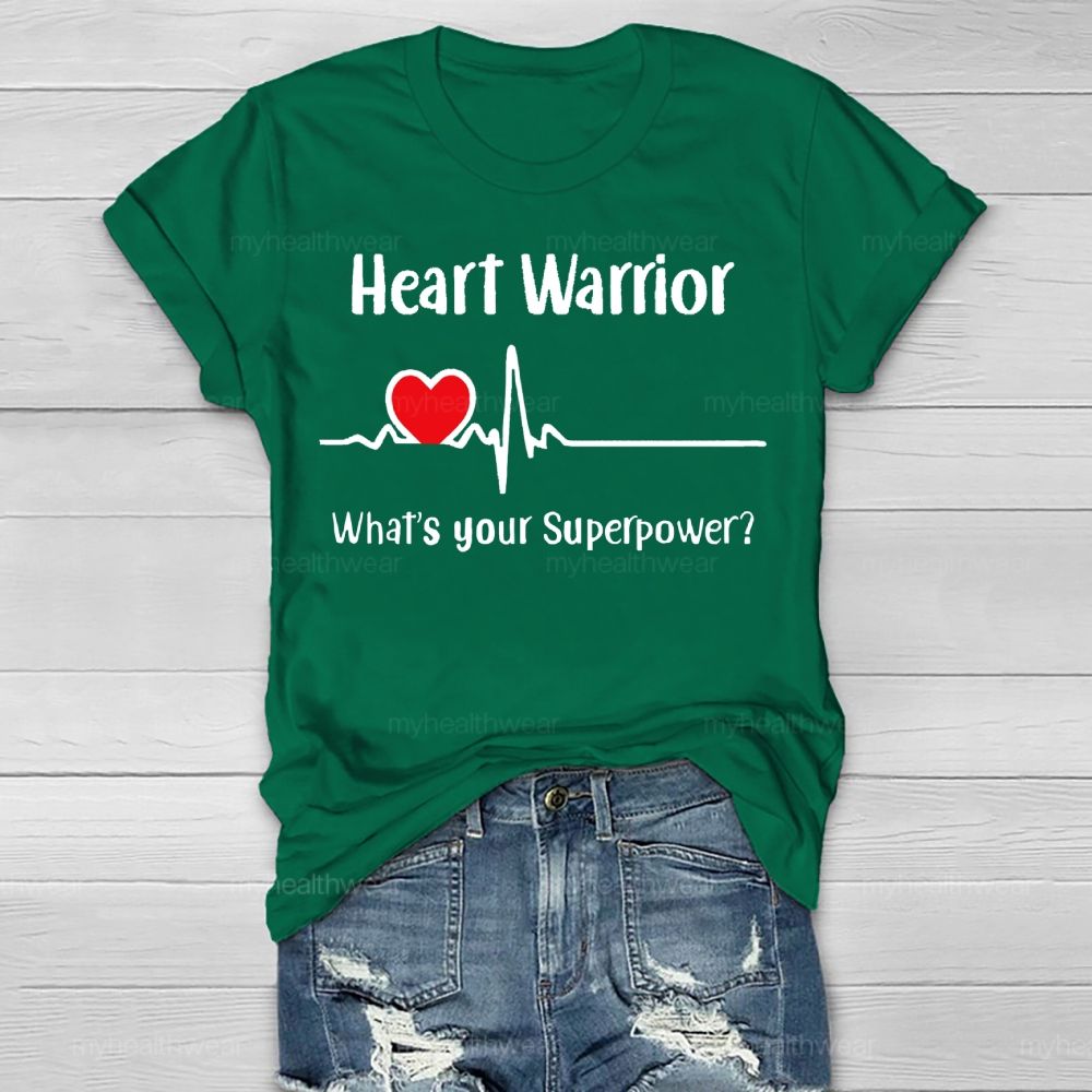 Heart Warrior What's Your Superpower  Healthwear T-shirt