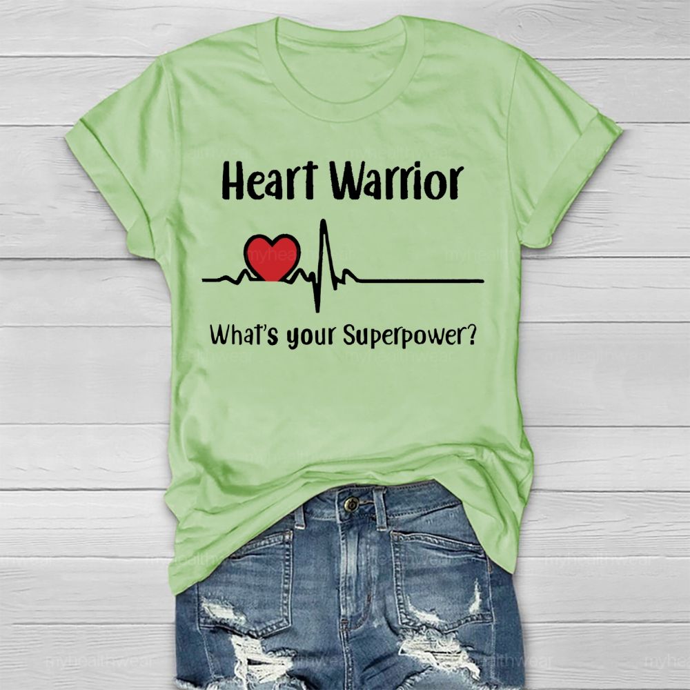 Heart Warrior What's Your Superpower  Healthwear T-shirt