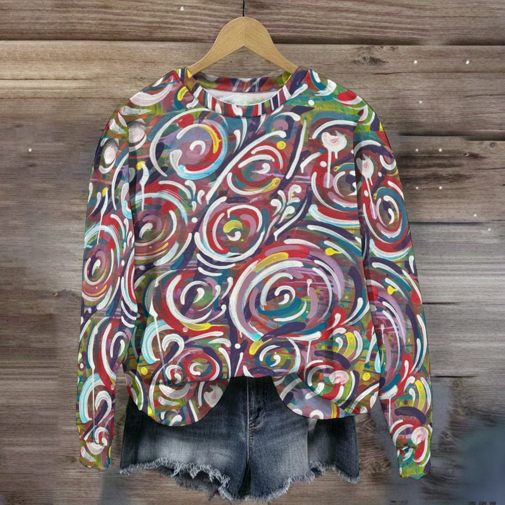 Colorful Ring-Shaped Line  Sweatshirt