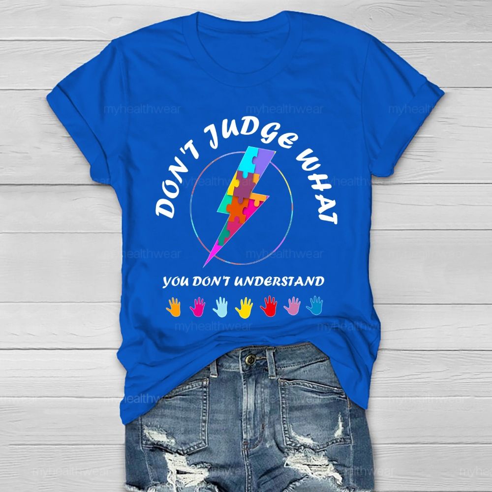 Don't Judge What You Don't Understand Puzzle Lightning Graphics  Healthwear T-shirt