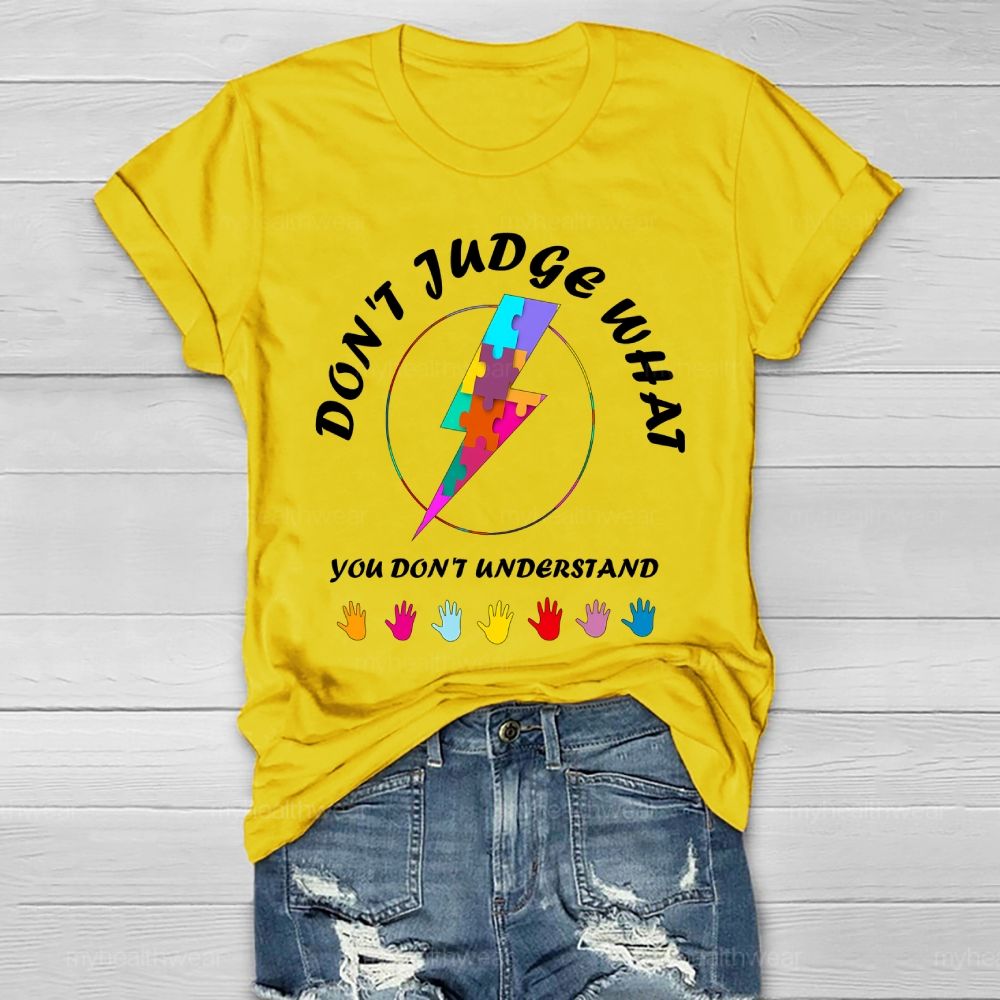 Don't Judge What You Don't Understand Puzzle Lightning Graphics  Healthwear T-shirt