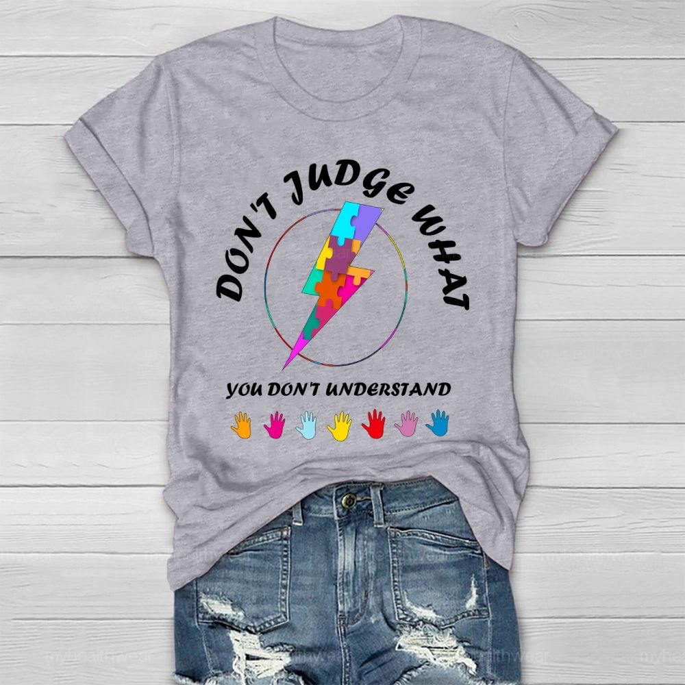 Don't Judge What You Don't Understand Puzzle Lightning Graphics  Healthwear T-shirt