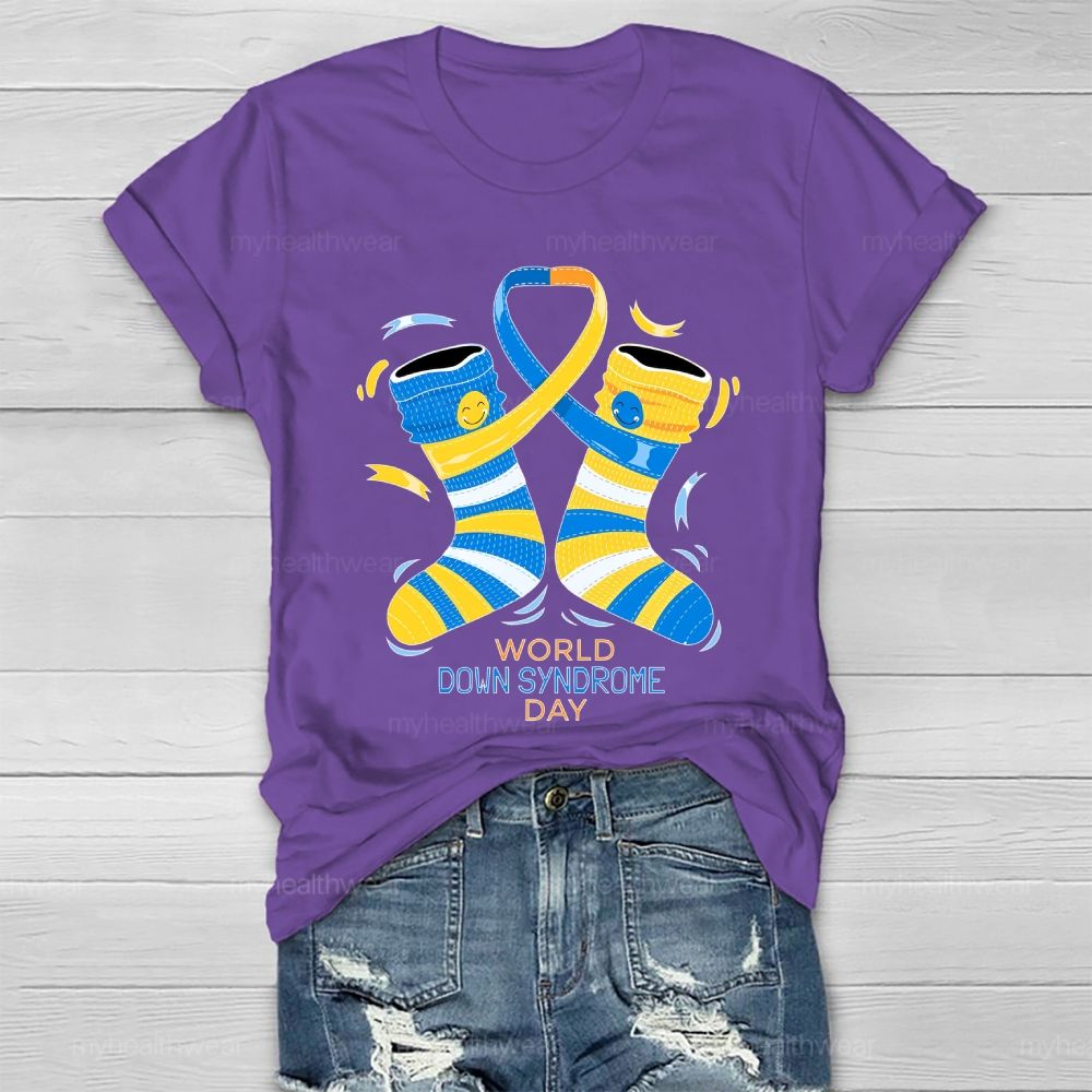 World Down Syndrome Day Socks Graphics Healthwear T-shirt