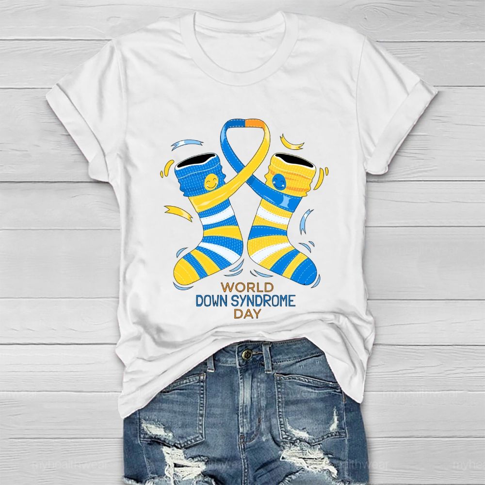 World Down Syndrome Day Socks Graphics Healthwear T-shirt