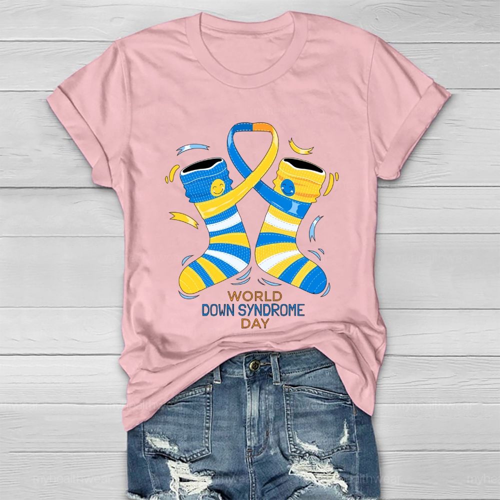 World Down Syndrome Day Socks Graphics Healthwear T-shirt