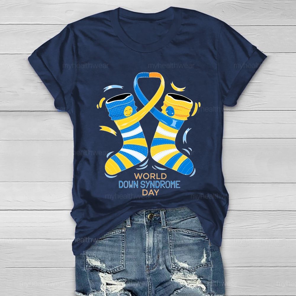 World Down Syndrome Day Socks Graphics Healthwear T-shirt