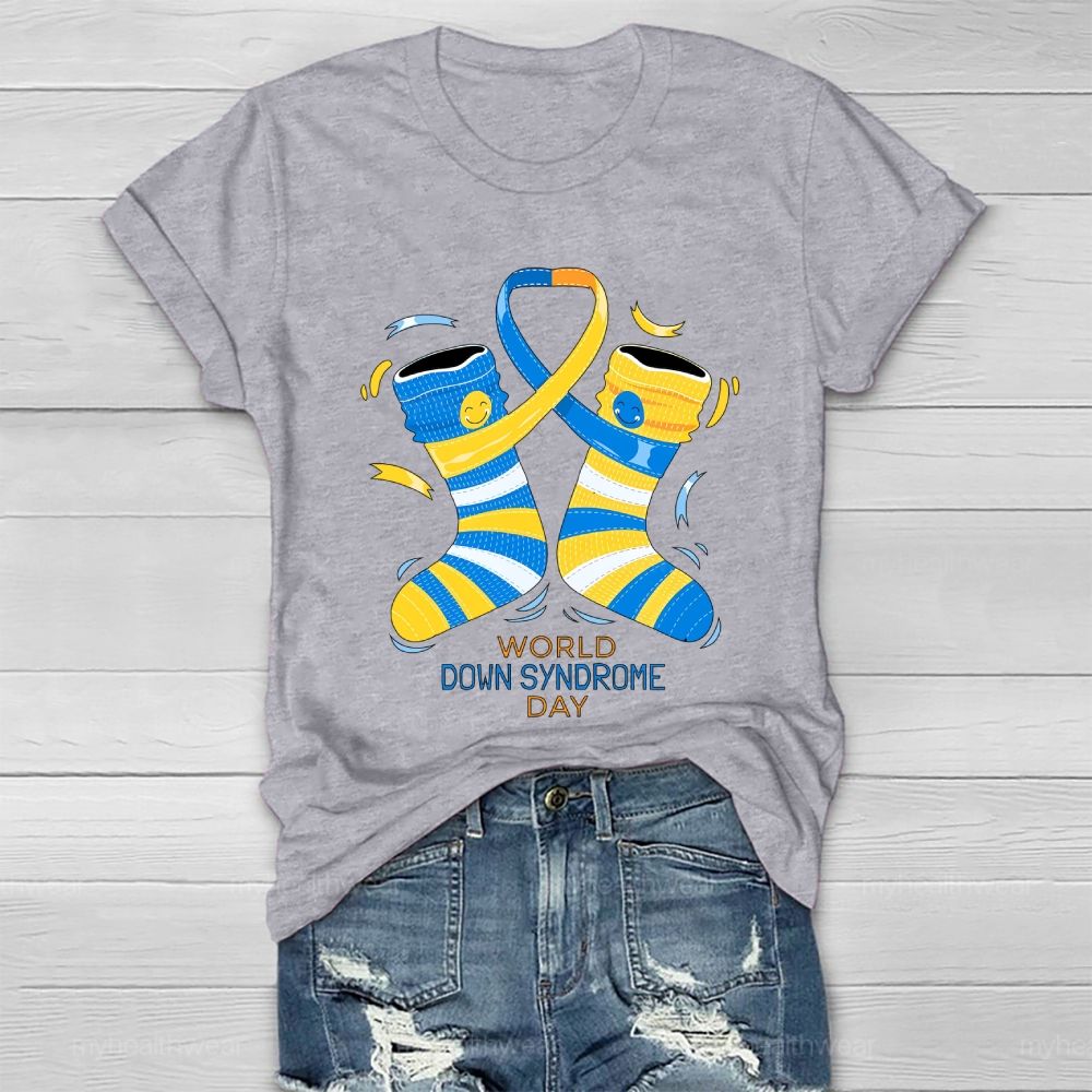 World Down Syndrome Day Socks Graphics Healthwear T-shirt