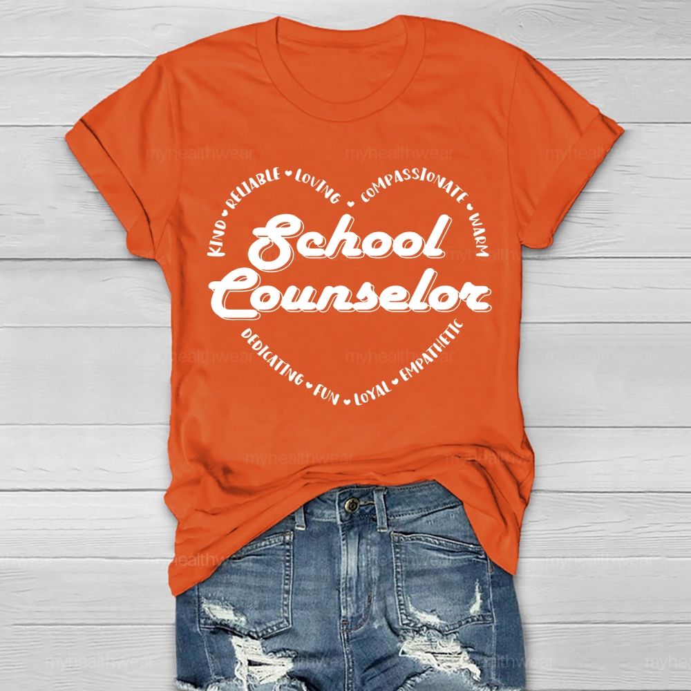 School Counselor Kind Heart Letters Healthwear T-shirt