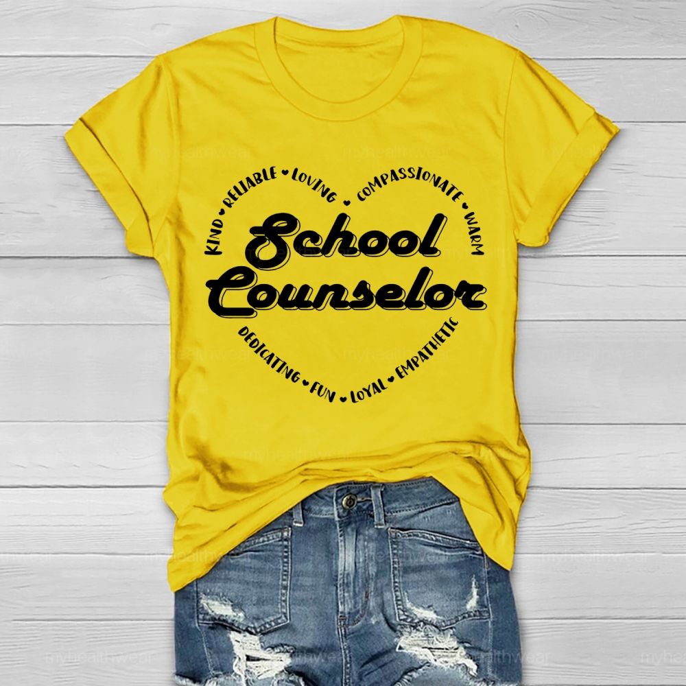 School Counselor Kind Heart Letters Healthwear T-shirt