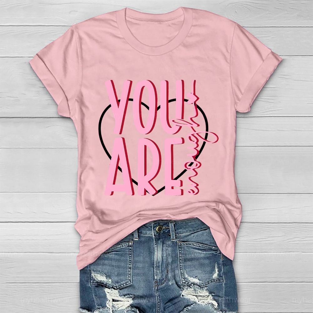 You Are Enough Pink Heart Healthwear T-shirt