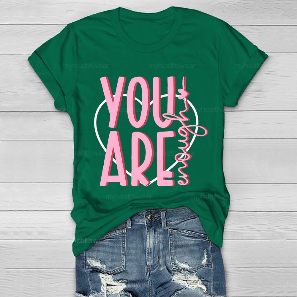 You Are Enough Pink Heart Healthwear T-shirt