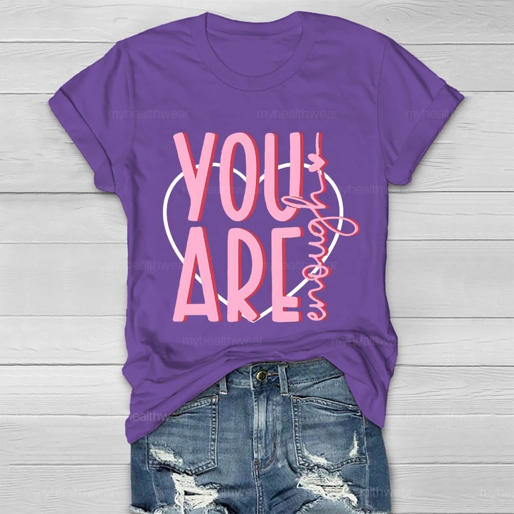 You Are Enough Pink Heart Healthwear T-shirt