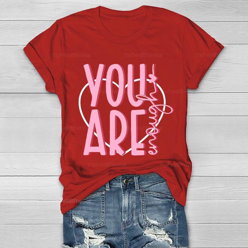You Are Enough Pink Heart Healthwear T-shirt