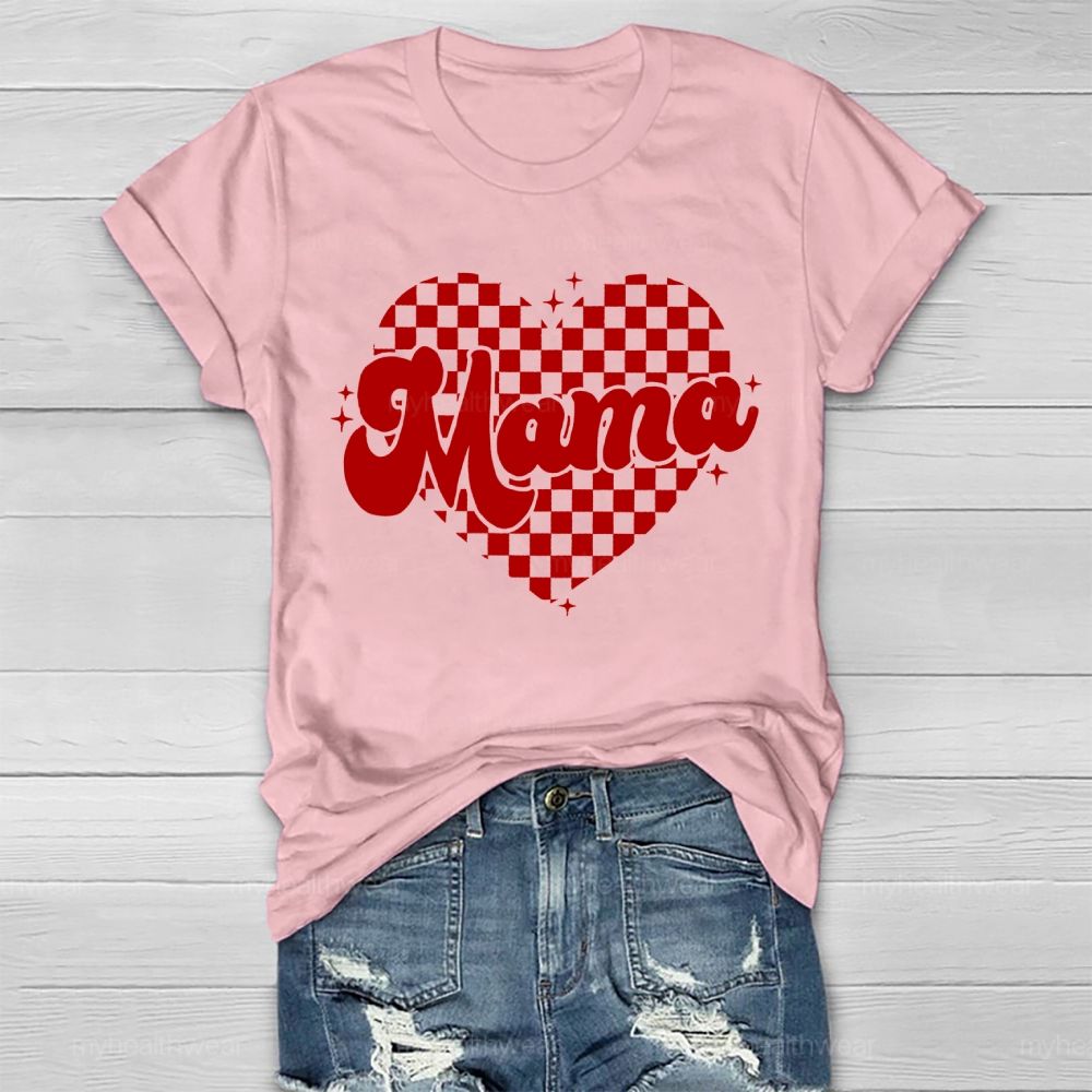 Mom Loving Heart Pattern Healthwear T-shirt