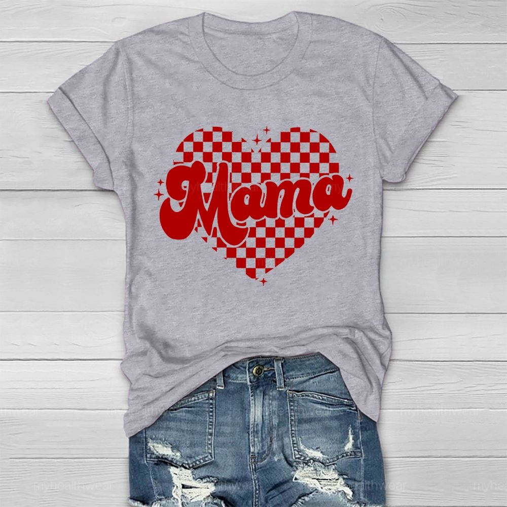 Mom Loving Heart Pattern Healthwear T-shirt