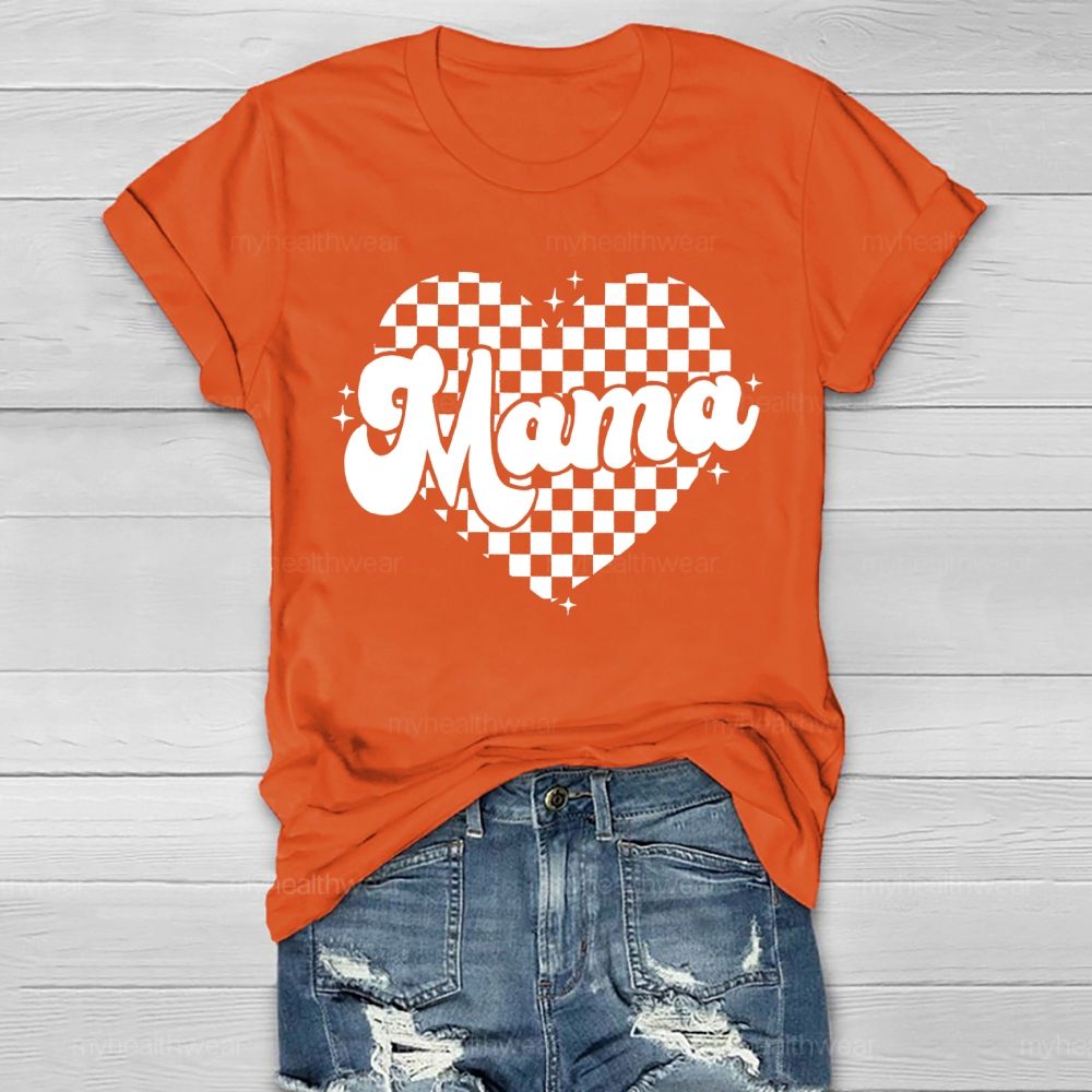 Mom Loving Heart Pattern Healthwear T-shirt