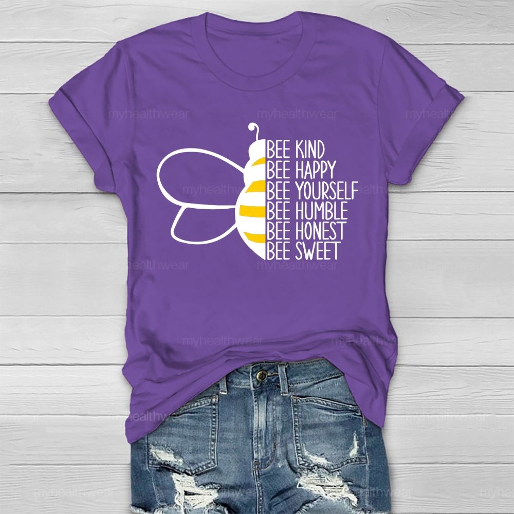 Bee Happy Bee Kind Bee Yourself  Healthwear T-shirt