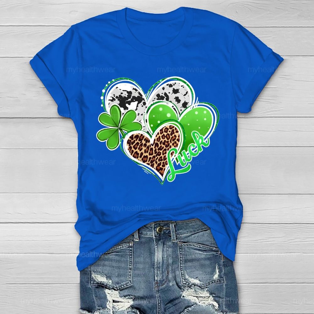 Luck Clover Heart  Healthwear T-shirt