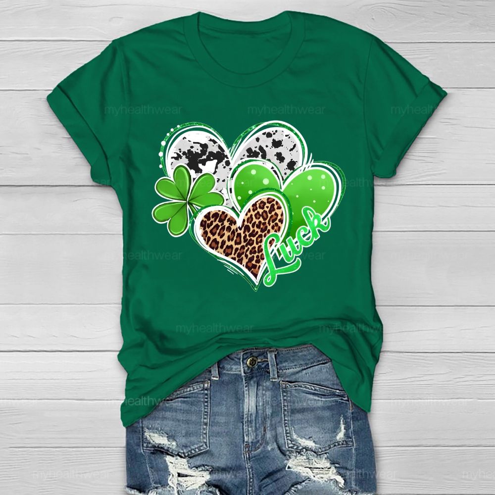 Luck Clover Heart  Healthwear T-shirt