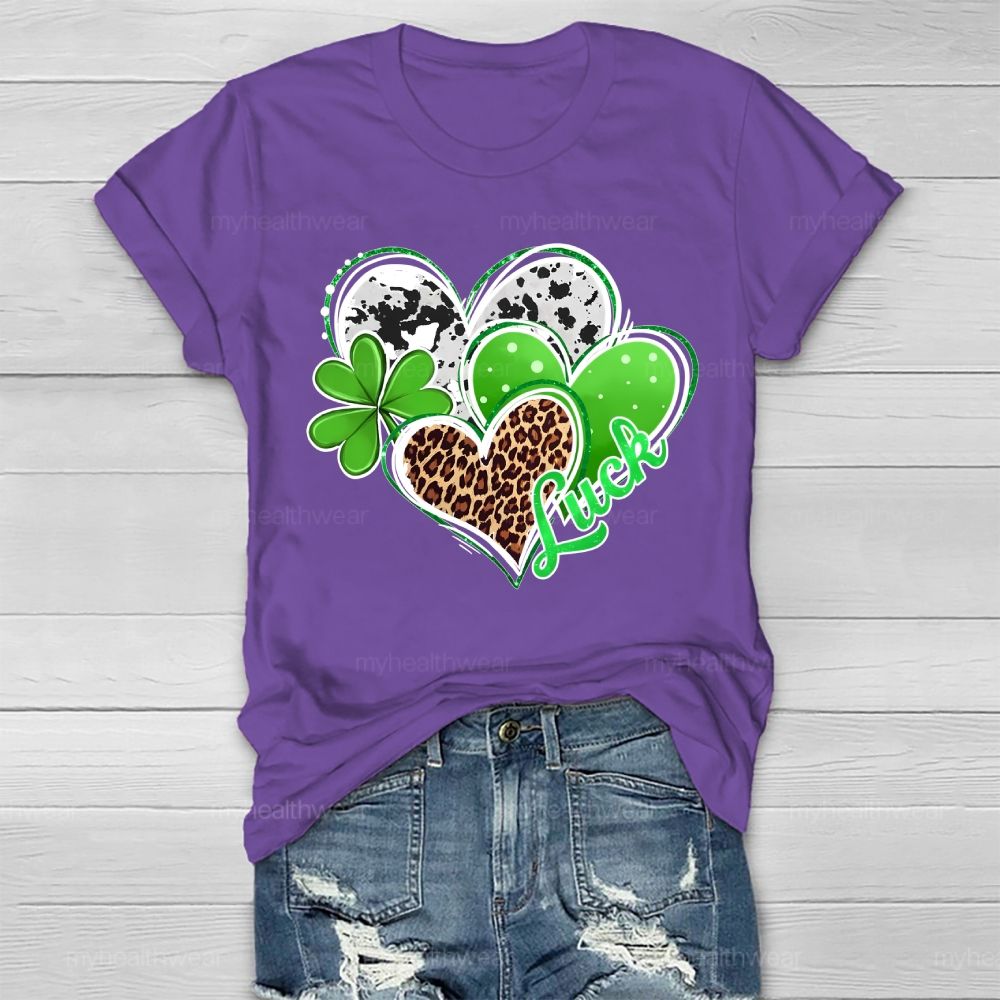 Luck Clover Heart  Healthwear T-shirt