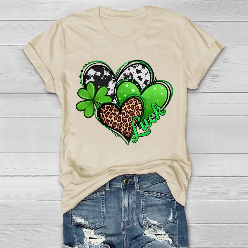 Luck Clover Heart  Healthwear T-shirt