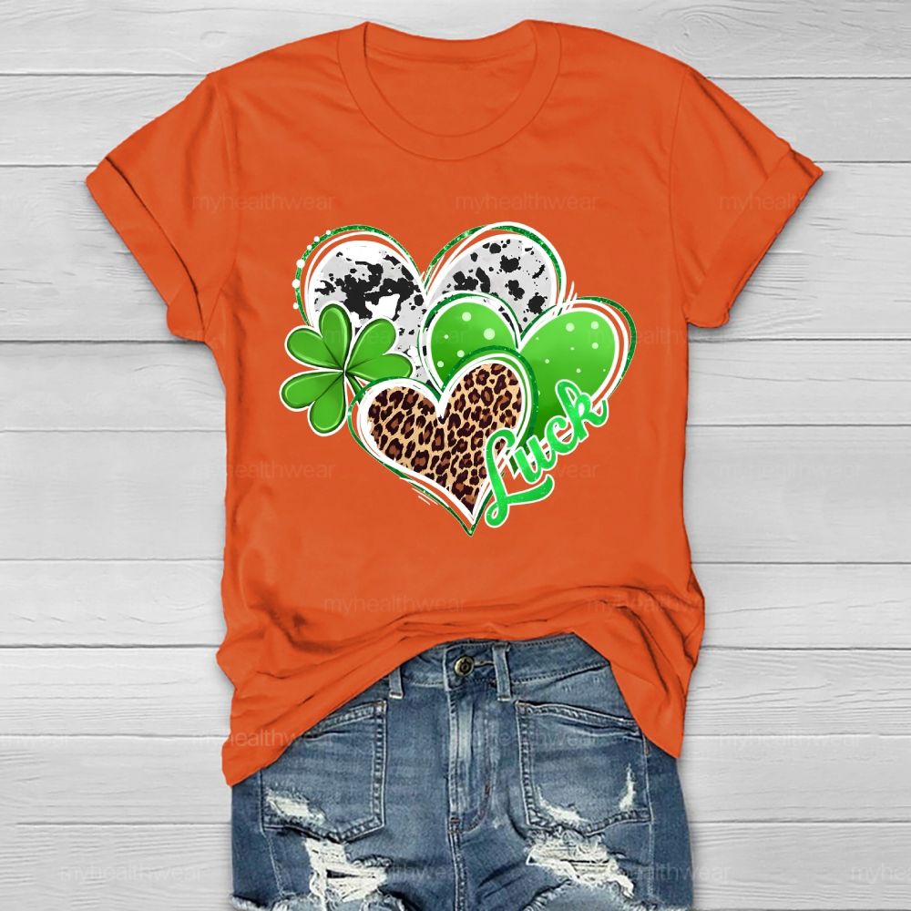 Luck Clover Heart  Healthwear T-shirt