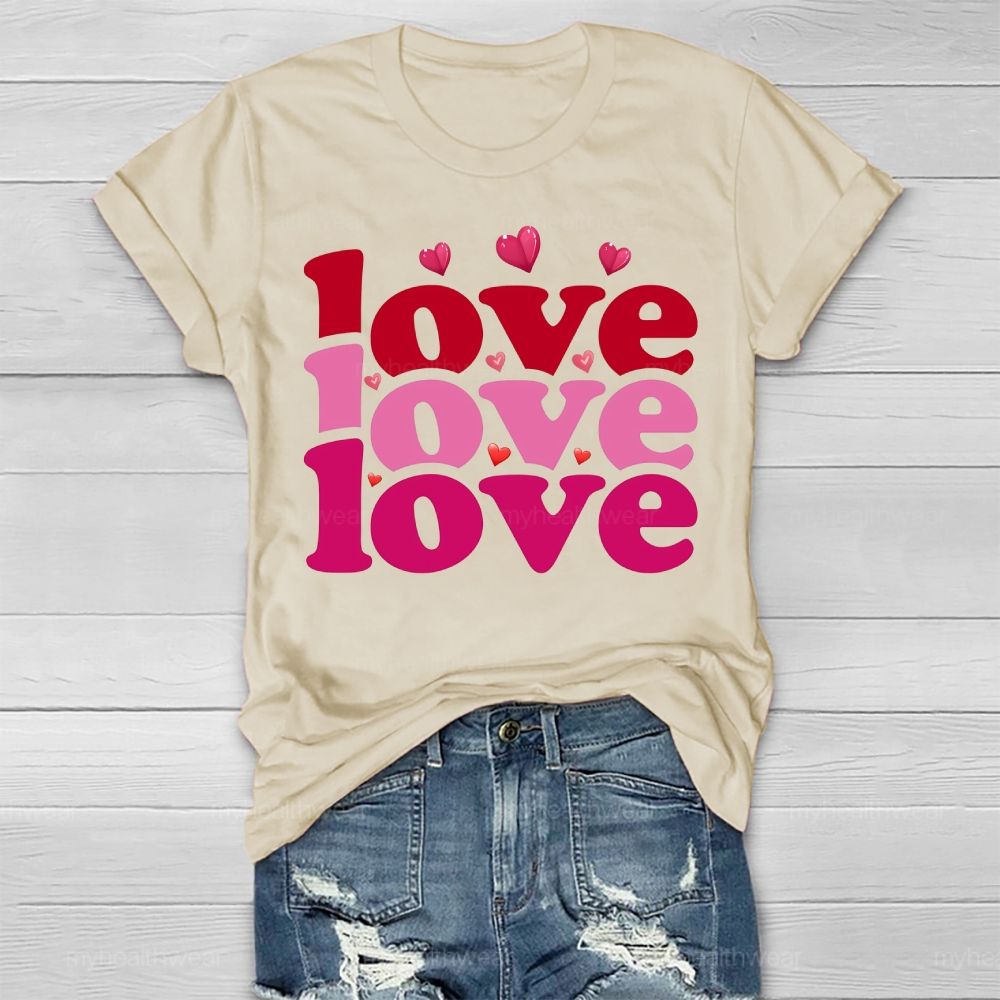 Love Love Love Valentine's Day  Healthwear T-shirt