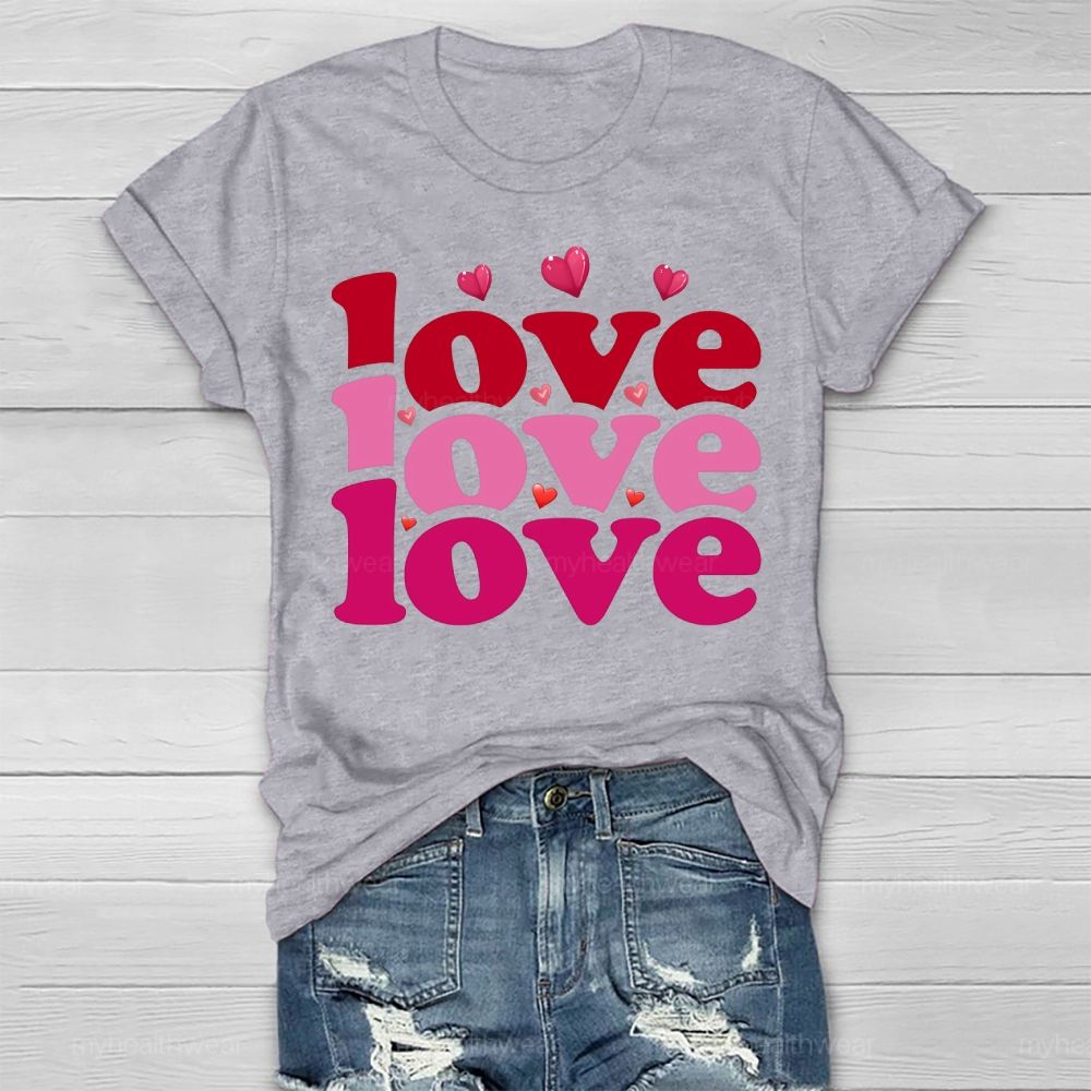 Love Love Love Valentine's Day  Healthwear T-shirt