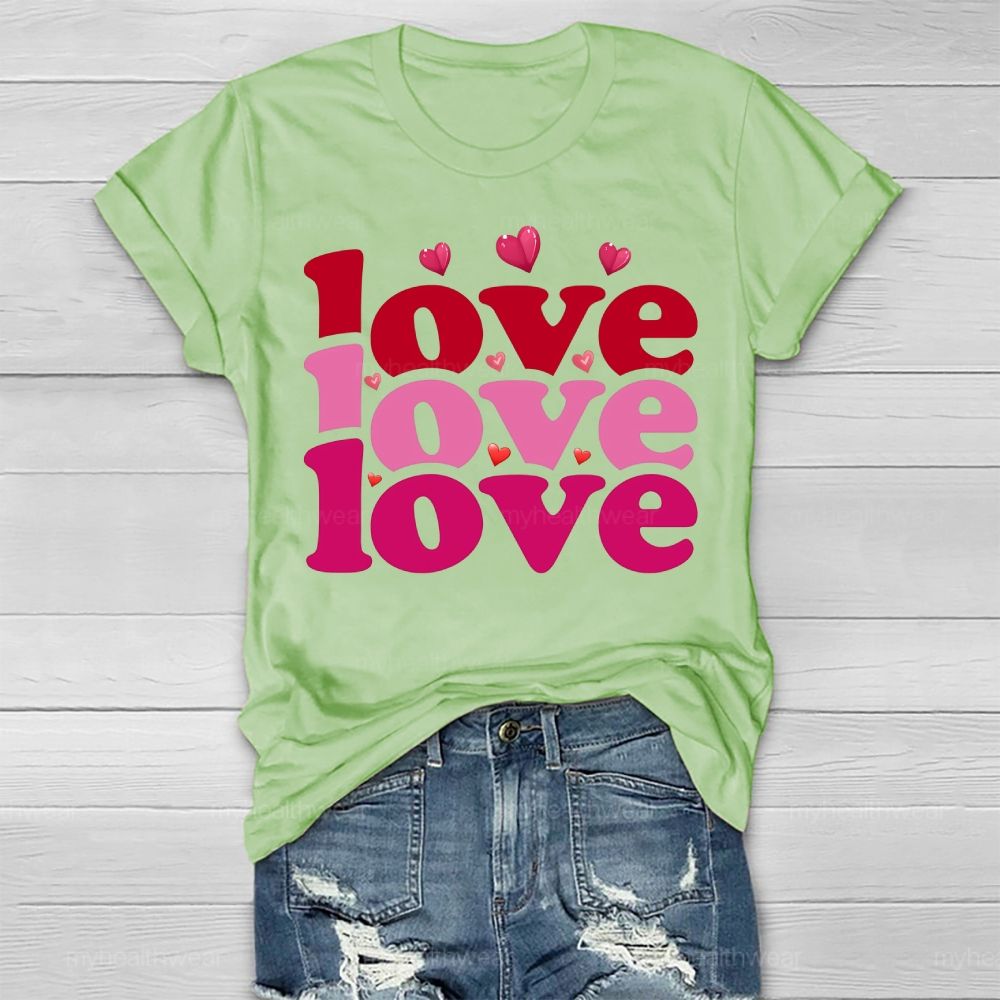 Love Love Love Valentine's Day  Healthwear T-shirt